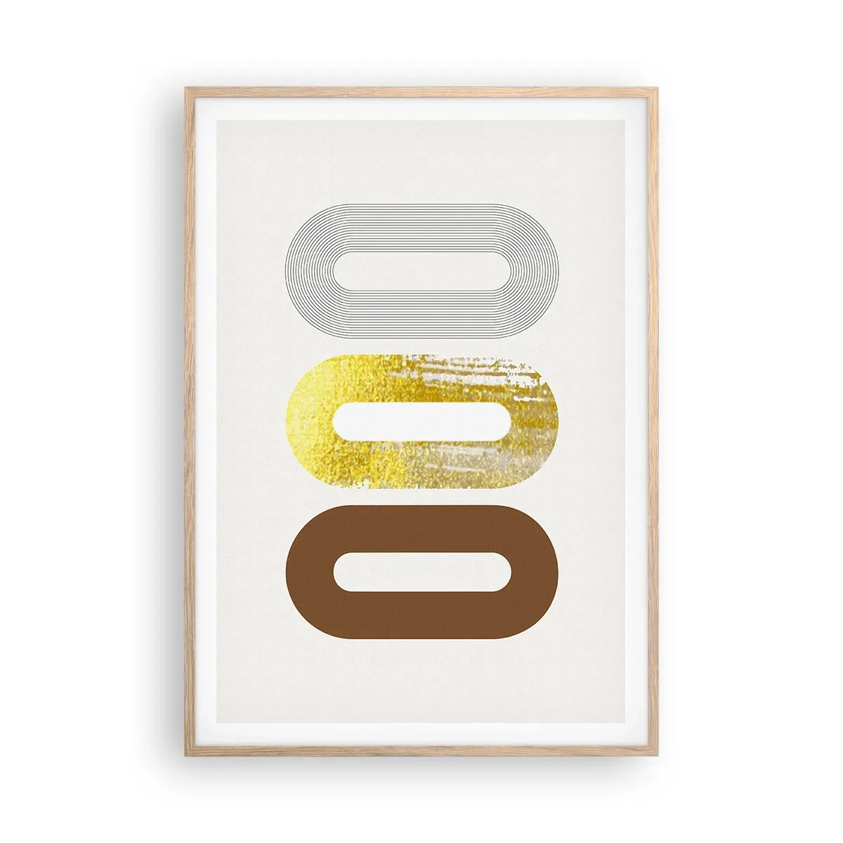 Póster en marco roble claro - ¡Ooo! - 70x100 cm