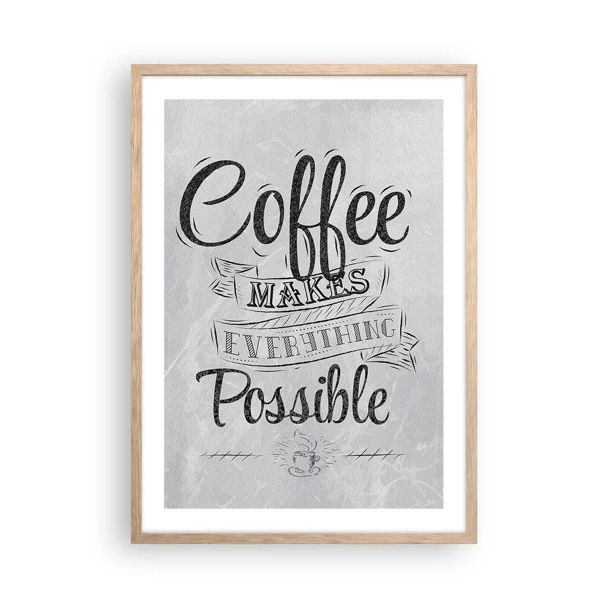 Póster en marco roble claro - ¿Cómo no amar el café? - 50x70 cm