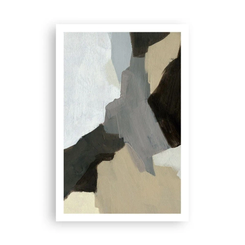Póster - Abstracción: partes del gris - 61x91 cm