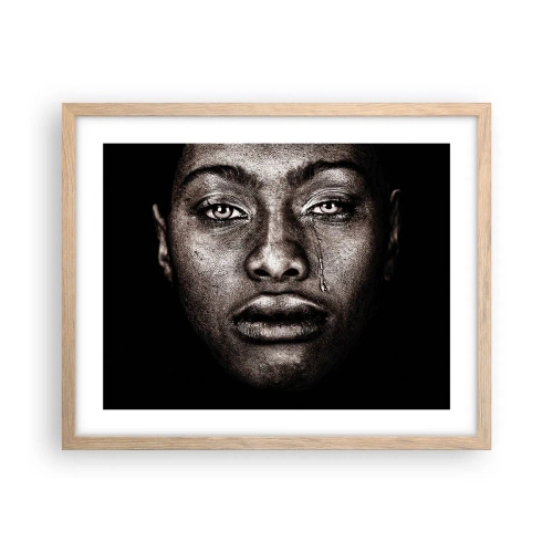 Póster en marco roble claro - Una lágrima - 50x40 cm