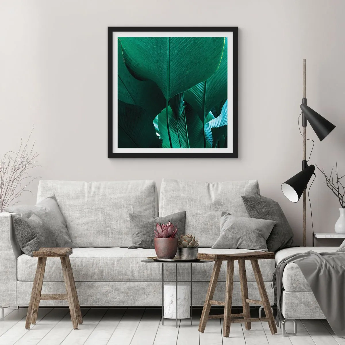 Póster en marco negro - De cara a la luz - 30x30 cm