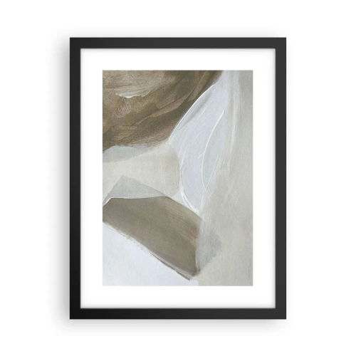 Póster en marco negro - Ola de blanco - 30x40 cm