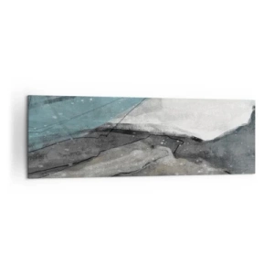 Cuadro sobre lienzo - Impresión de Imagen - Composición abstracta en tonos grises y azules. - 160x50cm - Abstracción: rocas y hielo - Decoración de pared moderna para salón y dormitorio ARTTOR