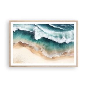 Póster en marco roble claro - Un encuentro eterno - 91x61 cm