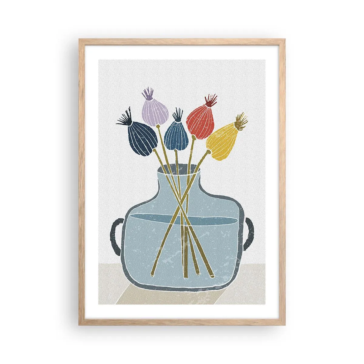 Póster en marco roble claro - Como una semilla de amapola - 50x70 cm