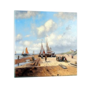 Cuadro sobre vidrio - Impresiones sobre Vidrio - Después de una pesca exitosa - 30x30 cm