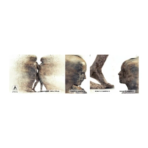 Muestra de fotomural autoadhesivo Deluxe Sticker - Del polvo resurgieron para amar - Abstracción, Mujer y hombre, Amar - 100x30 cm