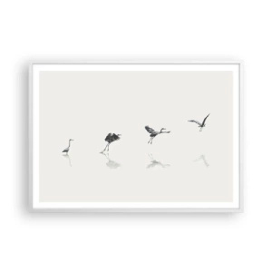 Póster en marco blanco - Cuatro sencillos pasos para despegar - 100x70 cm
