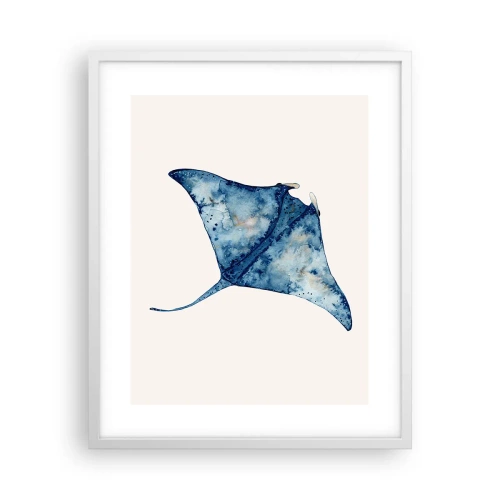 Póster en marco blanco - La vida en azul - 40x50 cm