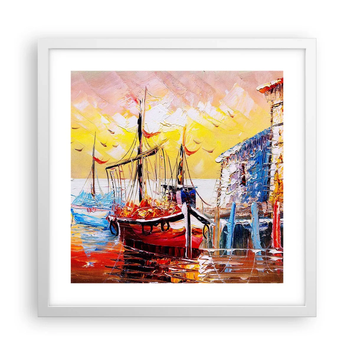 Póster en marco blanco - Feliz regreso - 40x40 cm