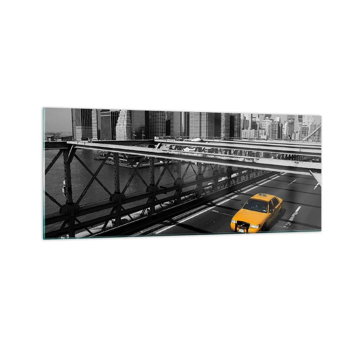 Cuadro sobre vidrio - Impresiones sobre Vidrio - El color de la gran ciudad - 100x40 cm