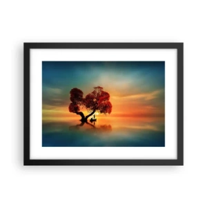 Póster en marco negro - La lejanía y el silencio del mundo - 40x30 cm