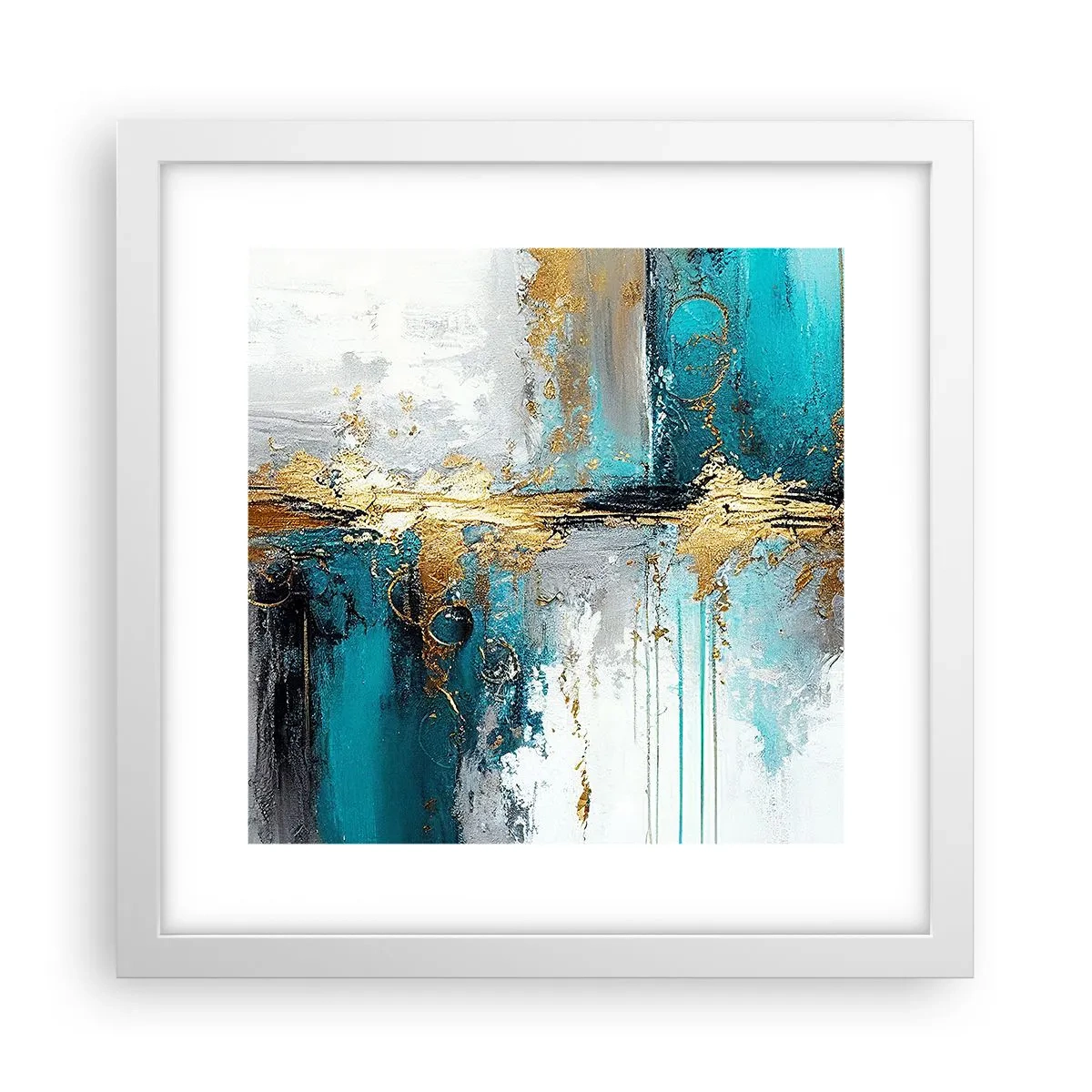 Póster en marco blanco - Todo fluye - 30x30 cm