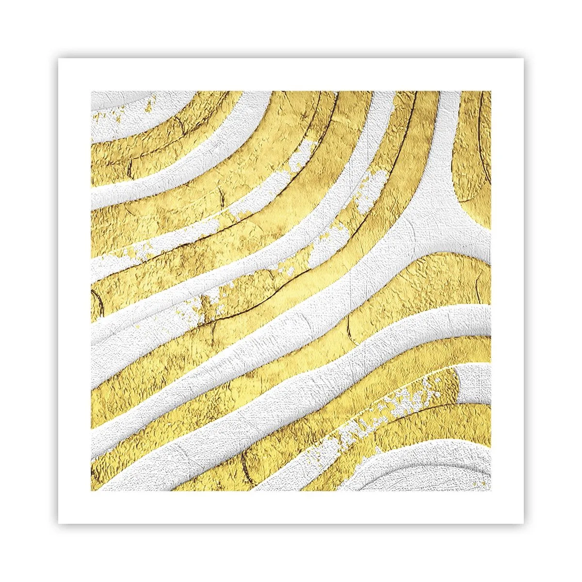 Póster - Una composición en blanco y oro - 50x50 cm