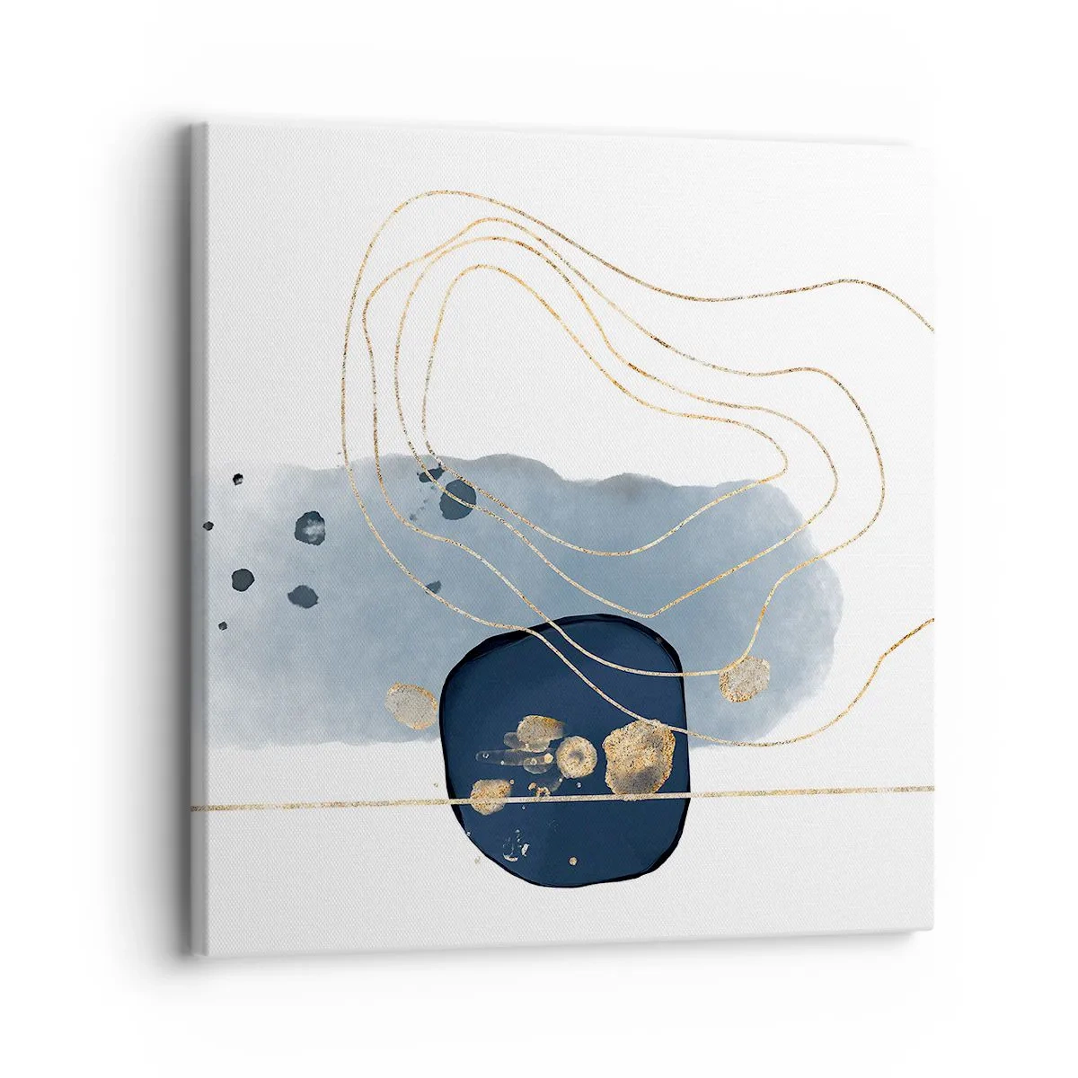 Cuadro sobre lienzo - Impresión de Imagen - Fantasía azul y oro - 30x30 cm