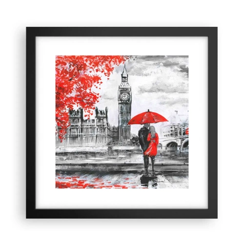 Póster en marco negro - Londres enamora - 30x30 cm