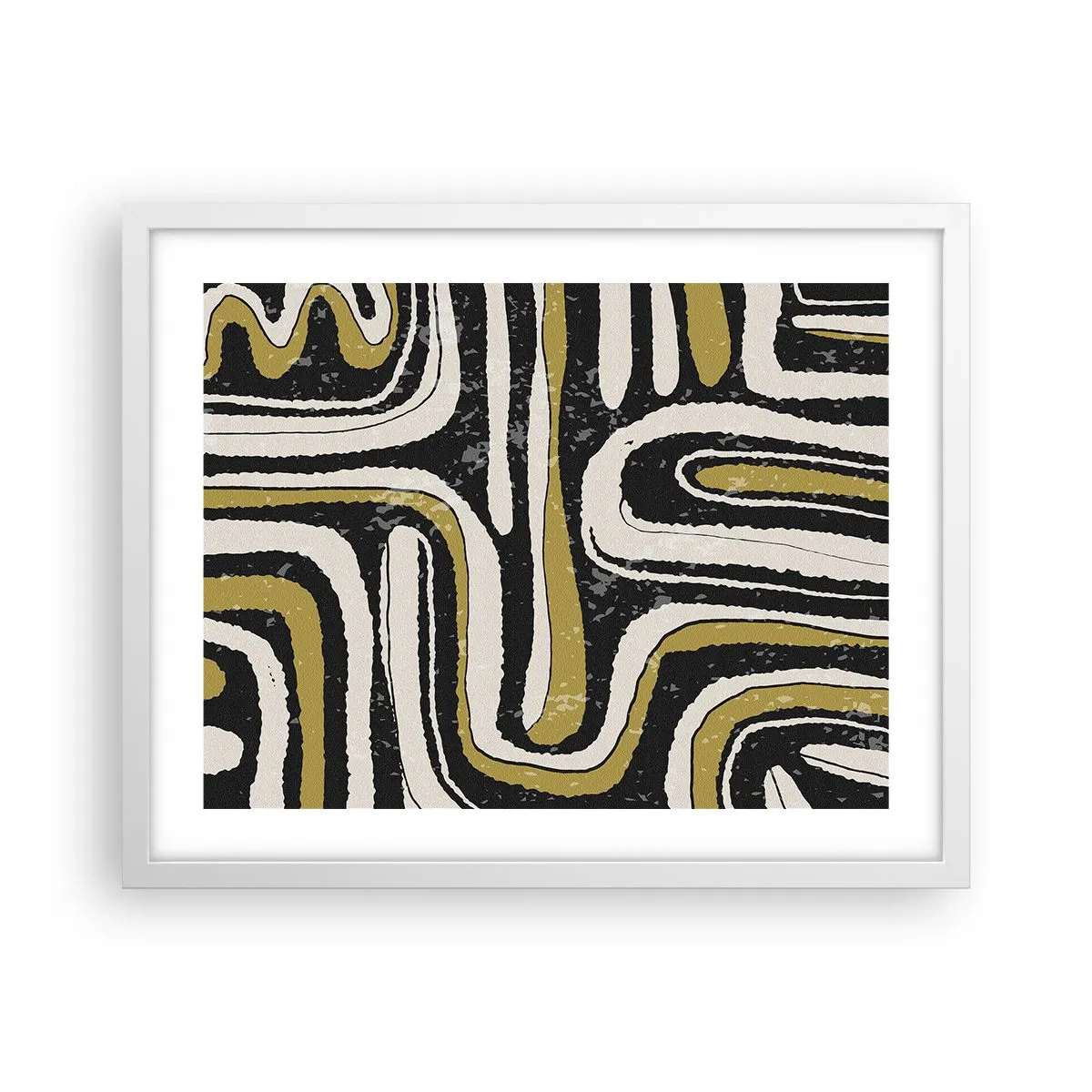 Póster en marco blanco - Composición: tramos y callejones - 50x40 cm