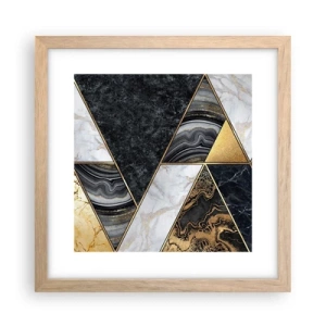 Póster en marco roble claro - Collage de piedras - 30x30 cm