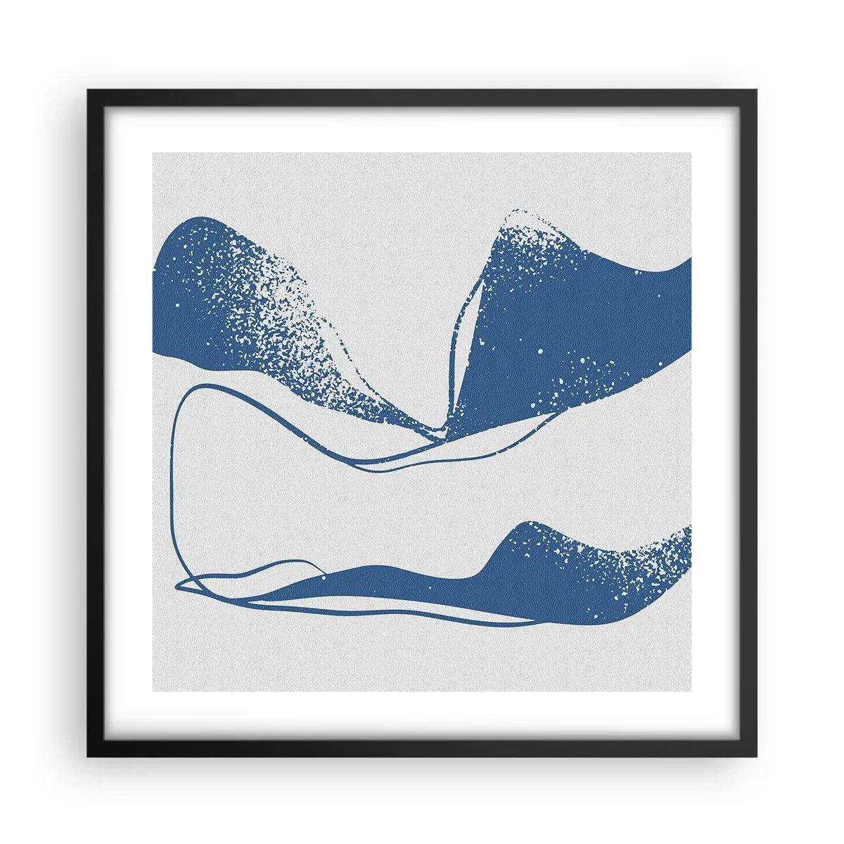 Póster en marco negro - Abstracción con alas - 50x50 cm