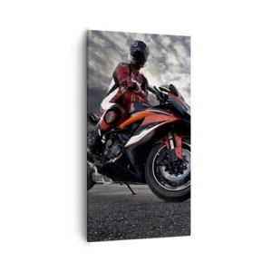 Cuadro sobre lienzo - Impresión de Imagen - Motorista oscuro - 55x100 cm