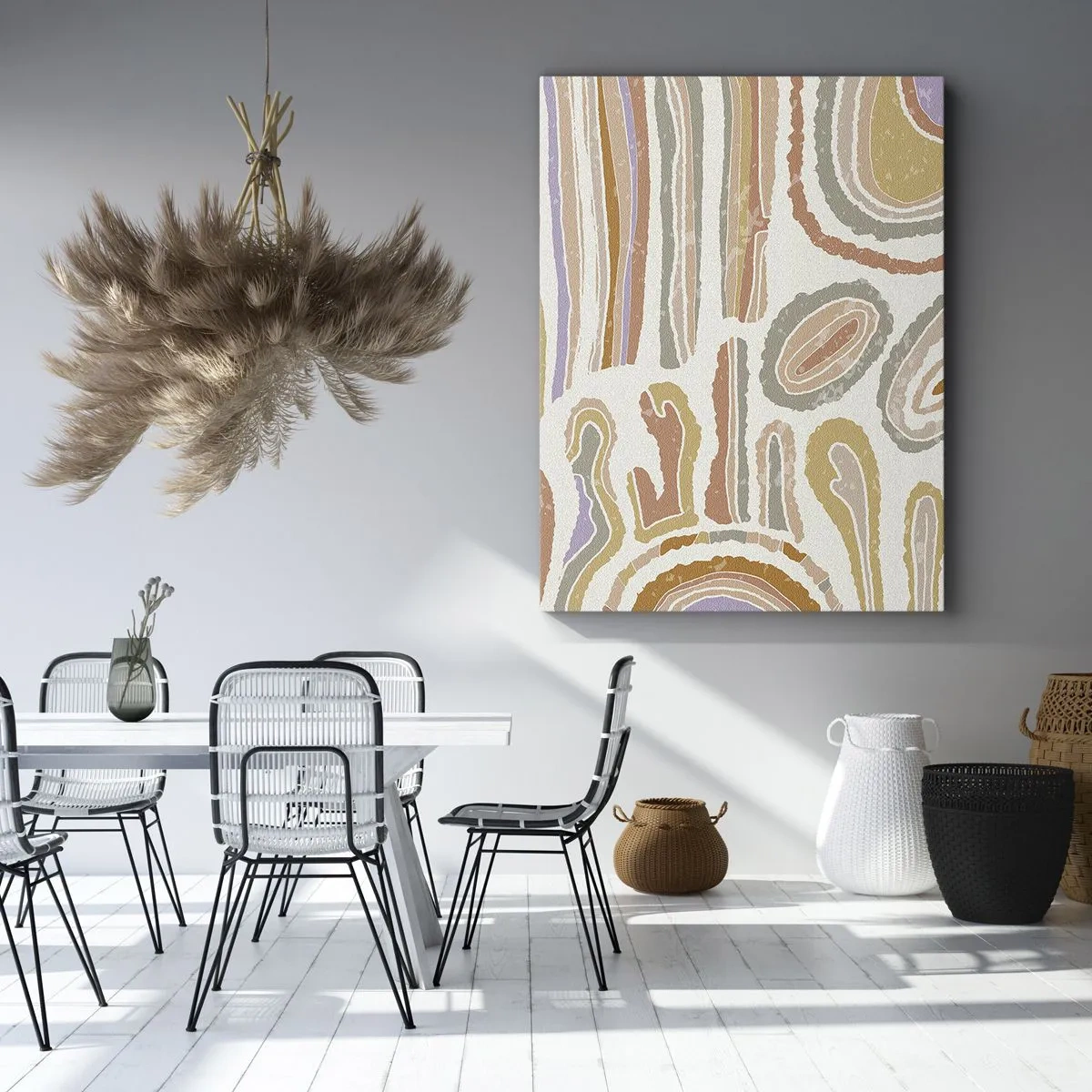 Cuadro sobre lienzo - Impresión de Imagen - Secciones transversales coloridas de formas abstractas - 80x120cm - Cortes transversales llenos de color - Decoración de pared moderna para salón y dormitorio ARTTOR