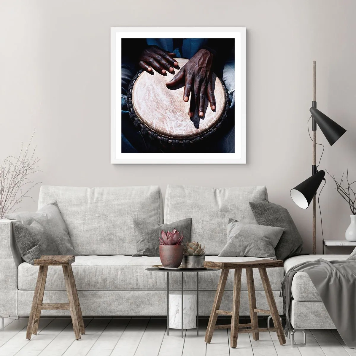 Póster en marco blanco - Vive a tu ritmo - 50x50 cm