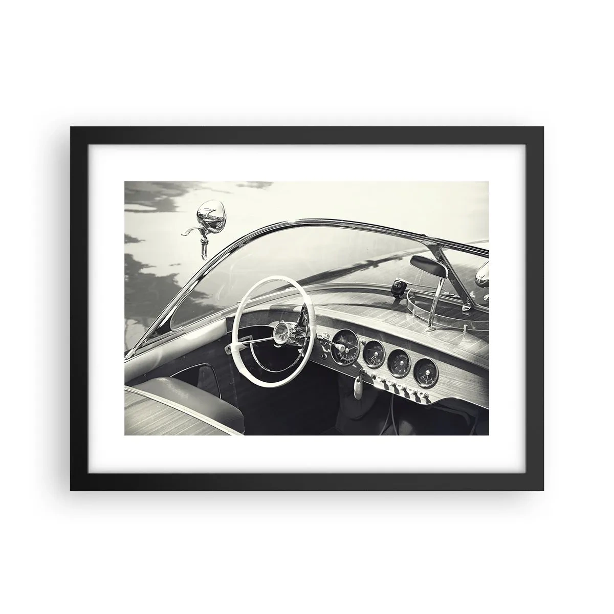 Póster en marco negro - Tiempo para los ricos - 40x30 cm