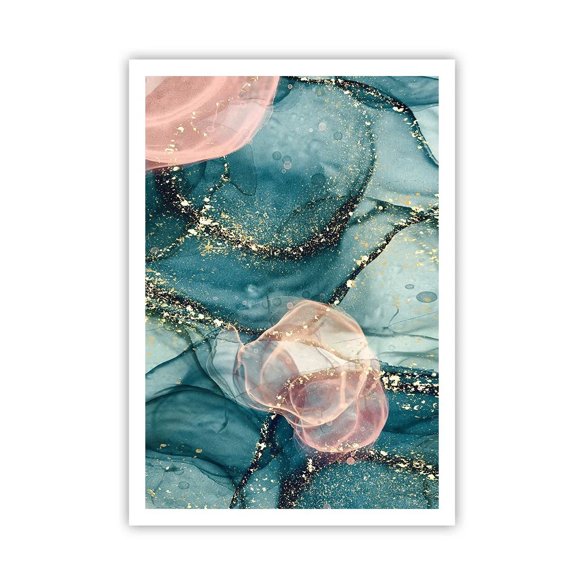 Póster - Seda azul, tul rosa - 70x100 cm