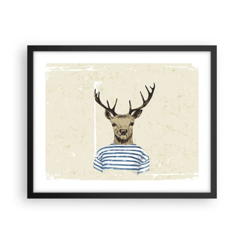 Póster en marco negro - Porque me gustan las camisas de rayas - 50x40 cm