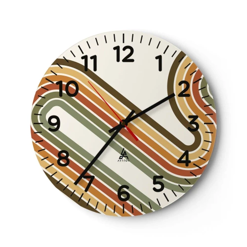 Reloj de pared - Reloj de vidrio - Zigzagueando hasta su destino - 40x40 cm