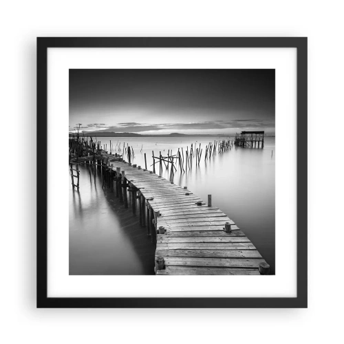 Póster en marco negro - La calma de una orilla olvidada - 40x40 cm