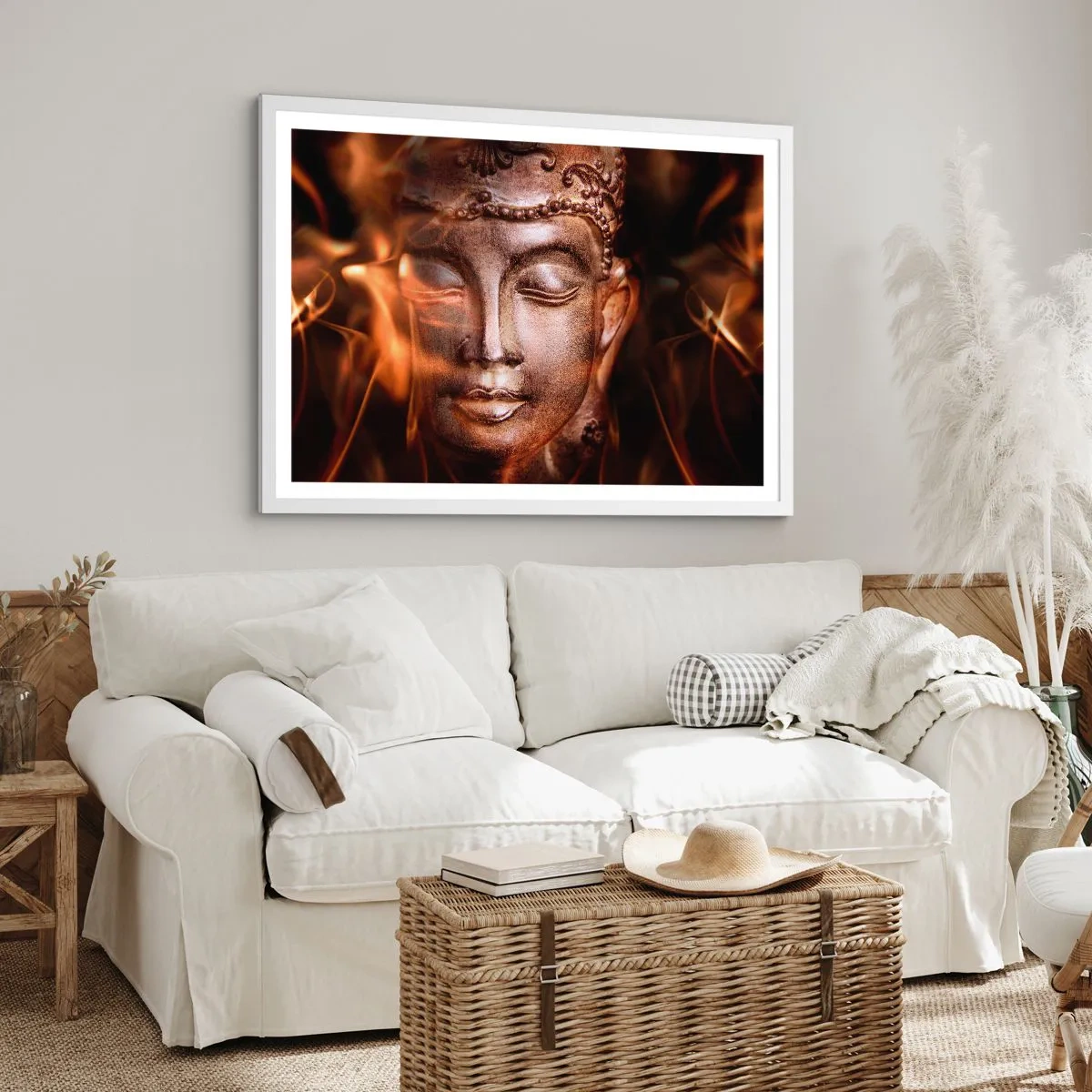 Póster en marco blanco - Solo existe el aquí y el ahora - 40x30 cm