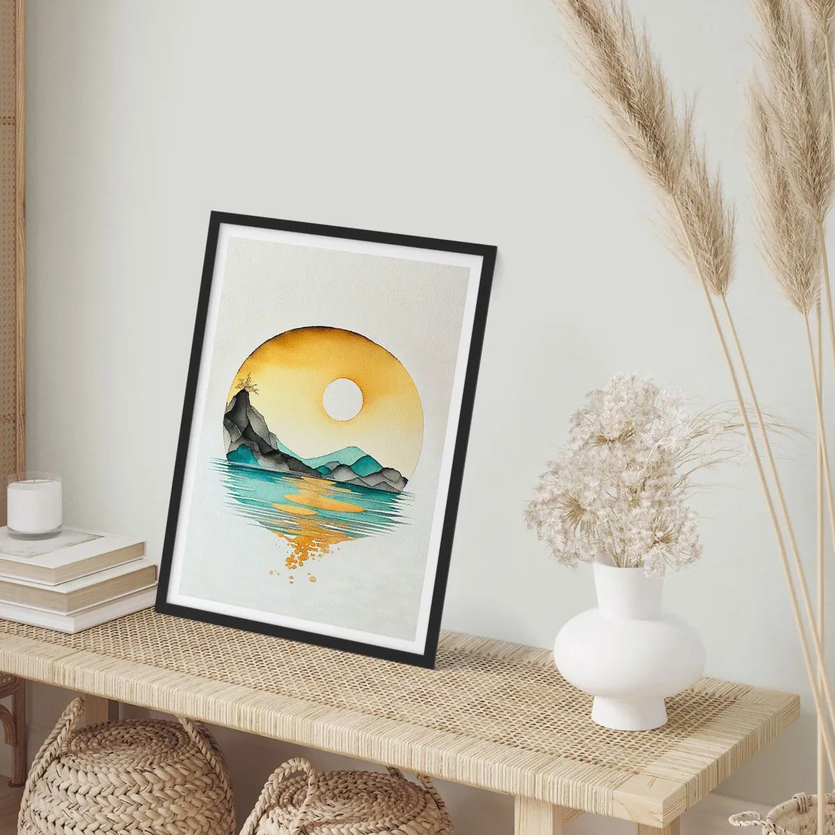 Póster en marco negro - En un círculo de belleza - 50x70 cm