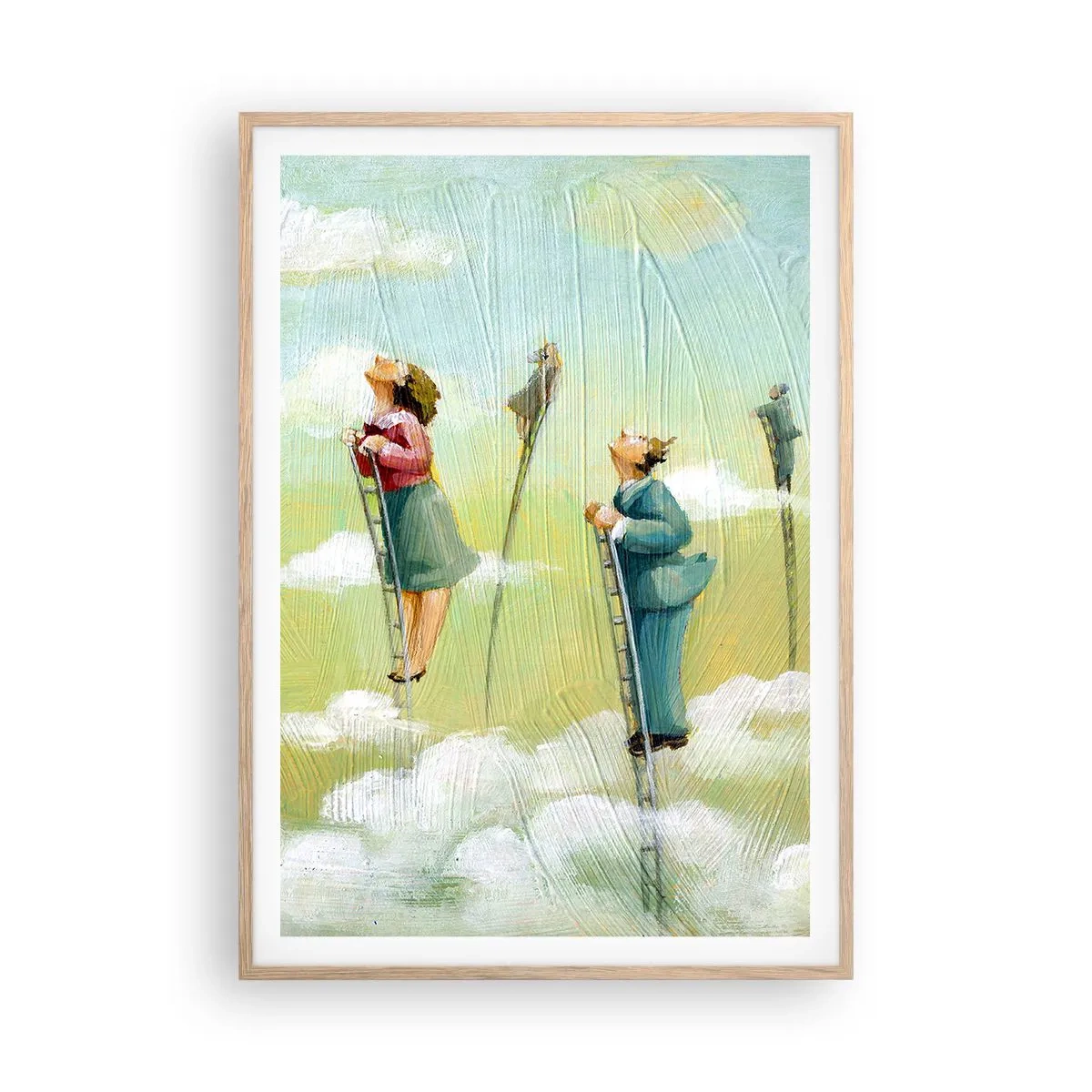 Póster en marco roble claro - Sigue tu sueño - 70x100 cm