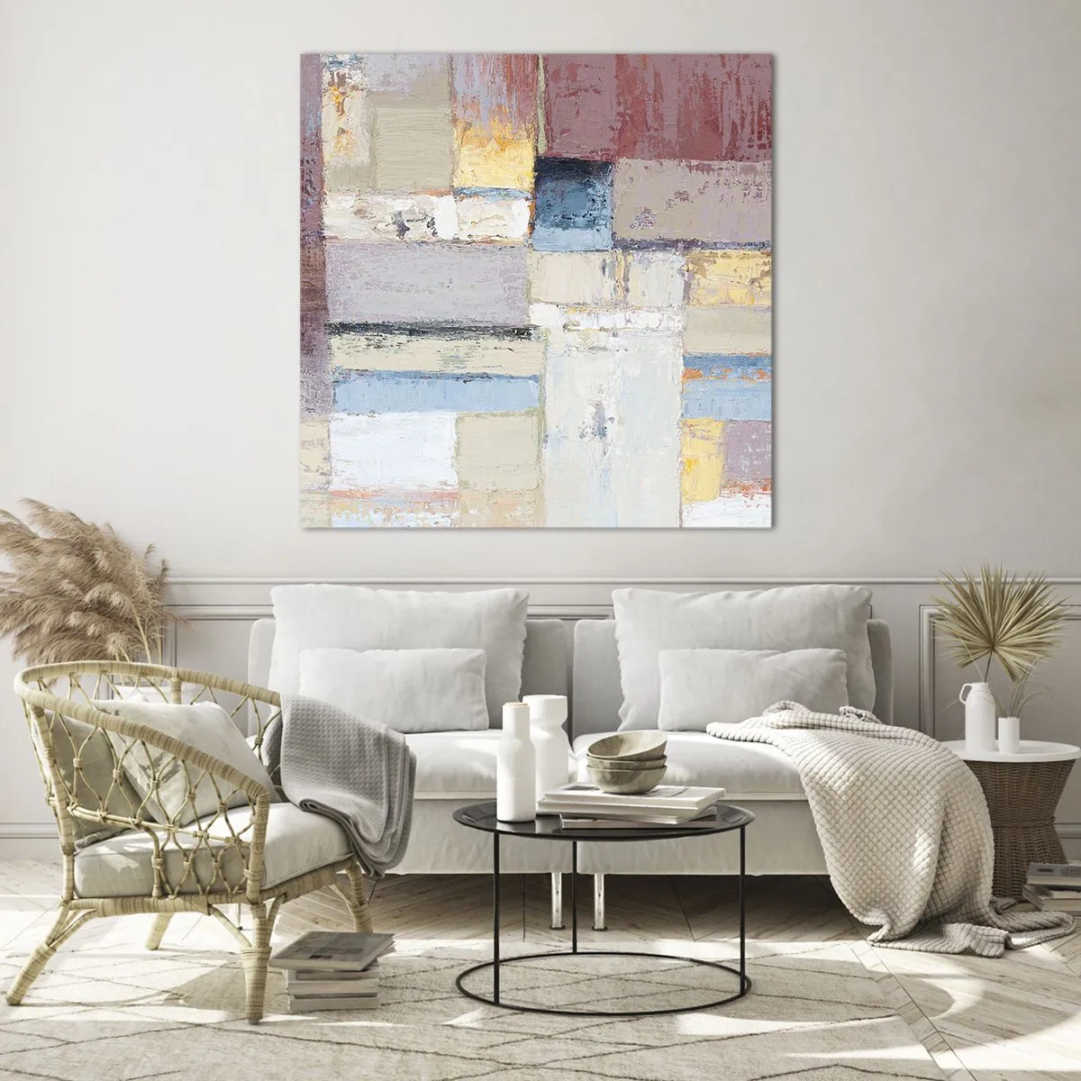 Cuadro sobre vidrio - Impresiones sobre Vidrio - La tranquilidad de la geometría - 50x50 cm