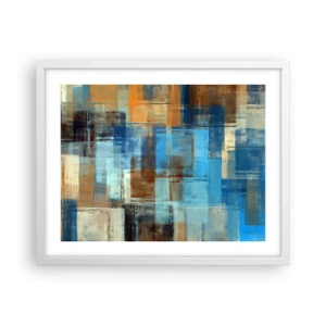 Póster en marco blanco - A través del velo azul - 50x40 cm