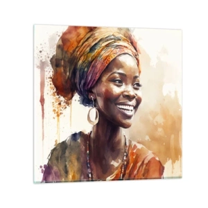Cuadro sobre vidrio - Impresiones sobre Vidrio - Reina africana - 40x40 cm