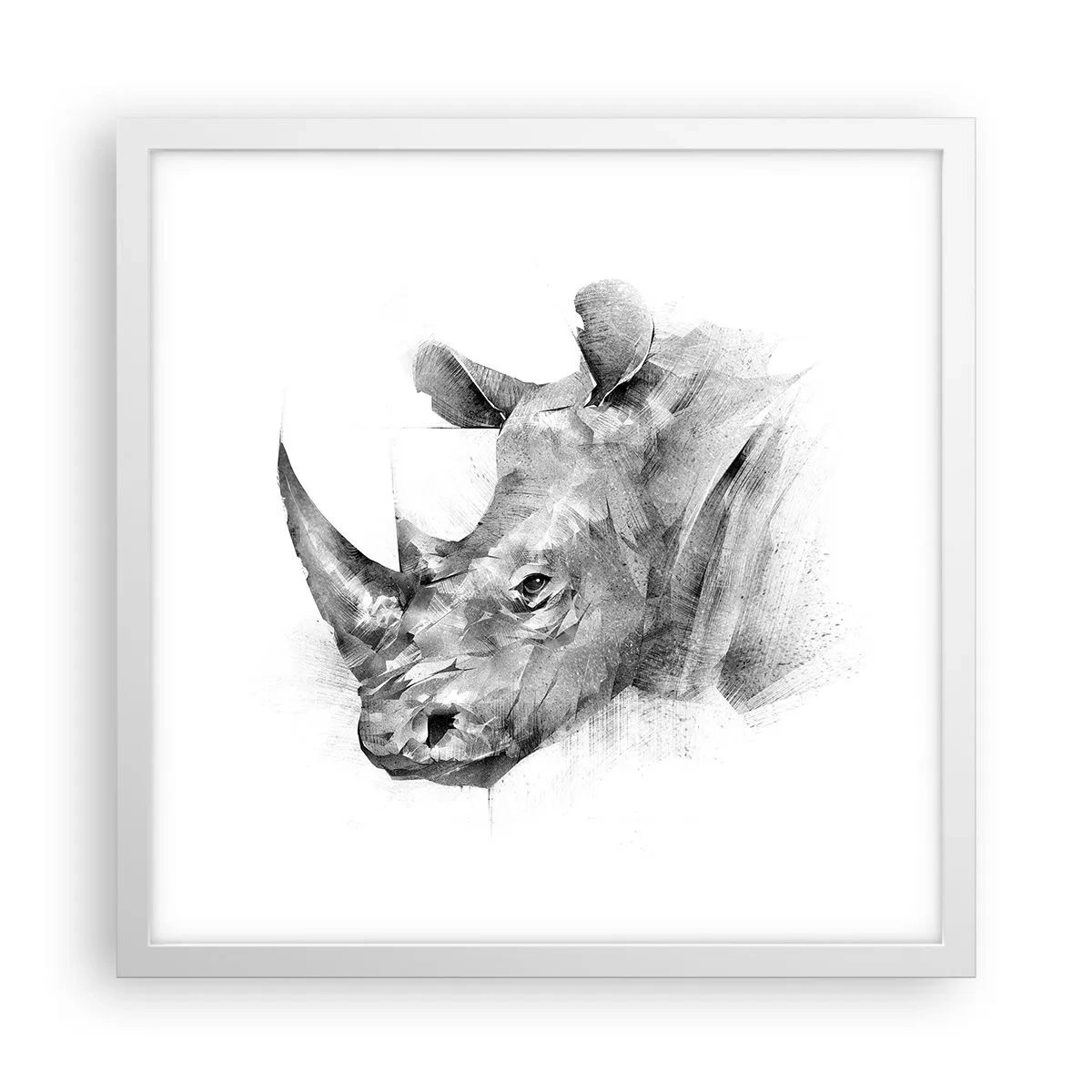 Póster en marco blanco - Retrato africano - 40x40 cm