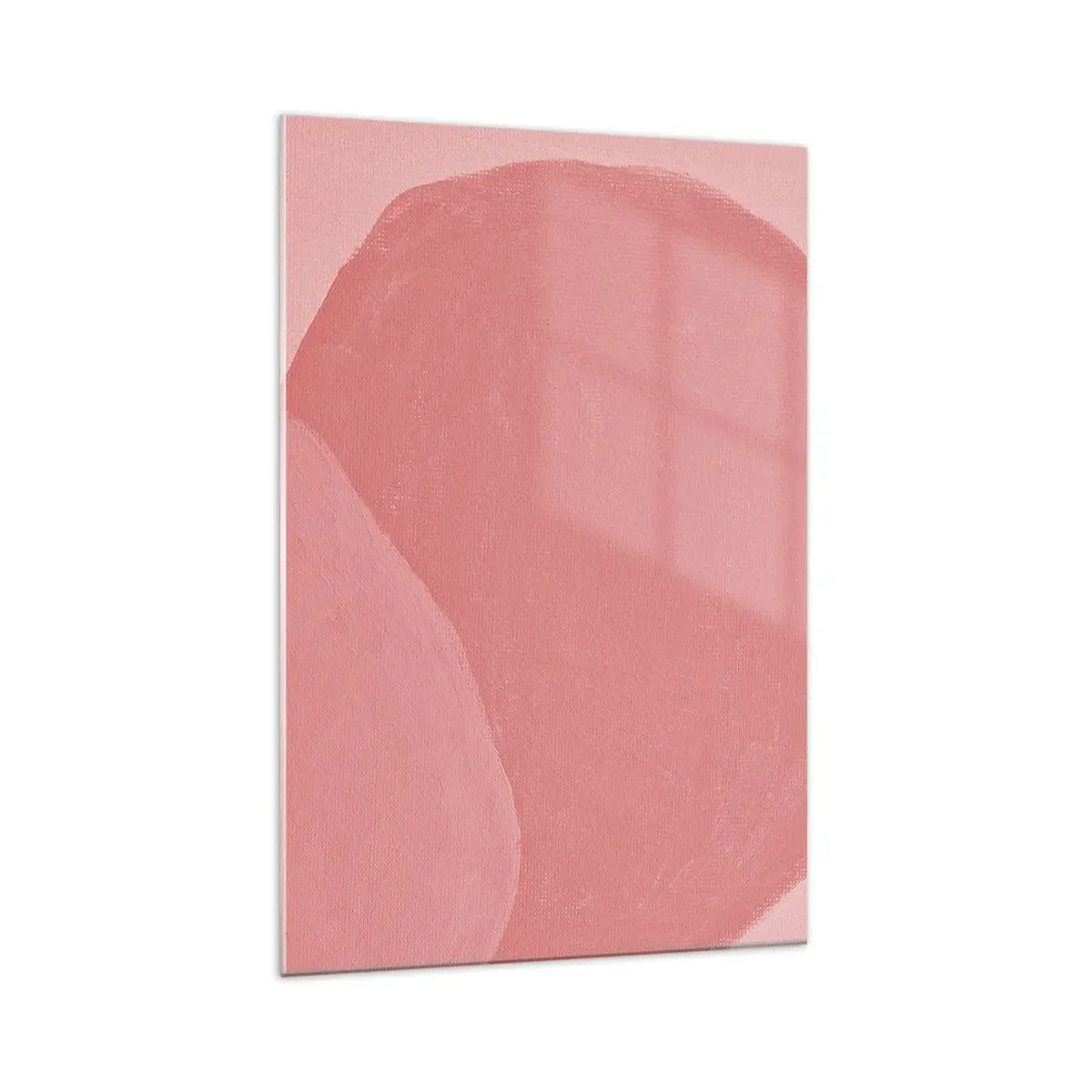 Cuadro sobre vidrio - Impresiones sobre Vidrio - Abstracción delicada en tonos rosa, formas orgánicas y minimalismo. - 70x100cm - Composición orgánica en rosa - Decoración de pared moderna para salón y dormitorio ARTTOR