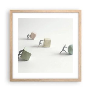 Póster en marco roble claro - El avance de la geometría - 40x40 cm