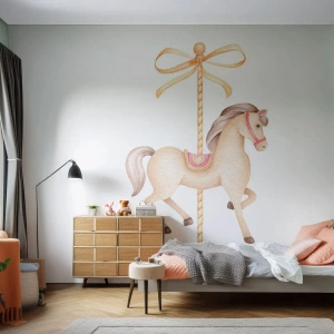 Fotomural personalizado Standard Eco - Al trote grácil - Caballo, tiovivo, De niña