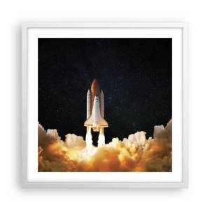 Póster en marco blanco - ¡Ad astra! - 50x50 cm