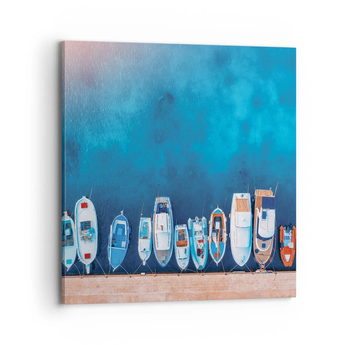 Cuadro sobre lienzo - Impresión de Imagen - En fila y a la espera - 70x70 cm