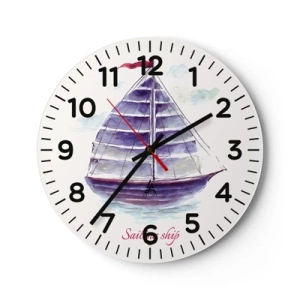 Reloj de pared - Reloj de vidrio - Velas izadas y aguas tranquilas - 40x40 cm