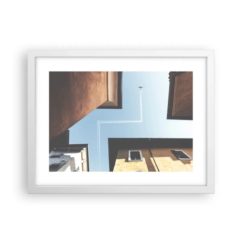 Póster en marco blanco - Por encima del laberinto urbano - 40x30 cm