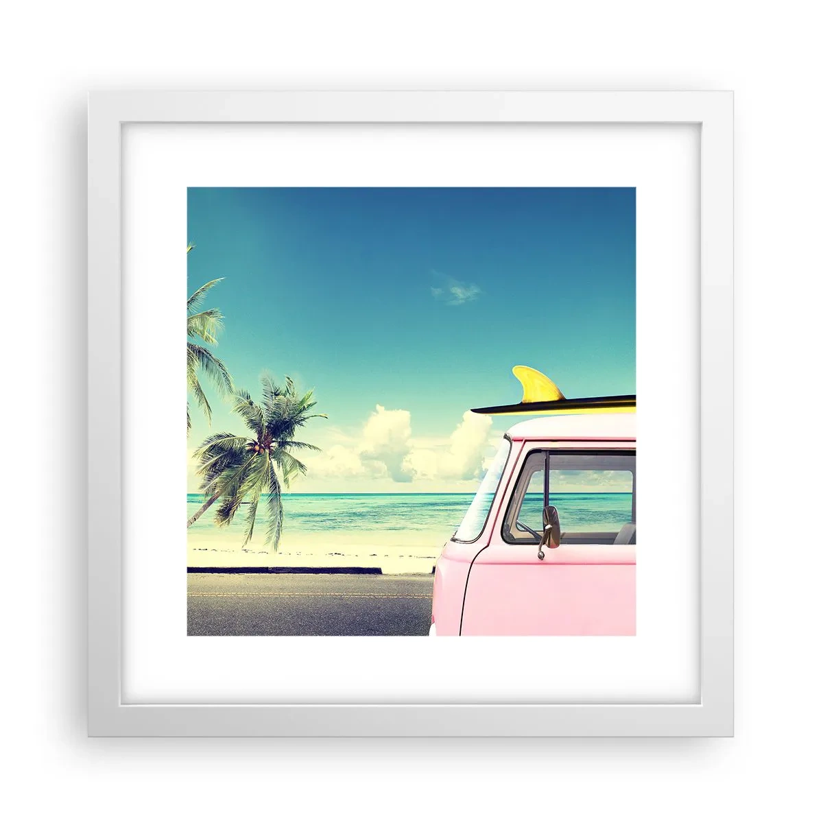 Póster en marco blanco - Comienzan las vacaciones - 30x30 cm