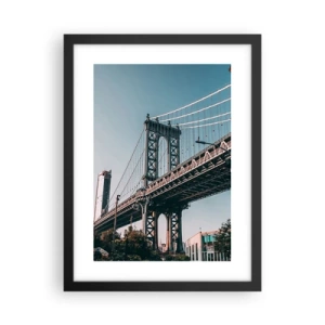 Póster en marco negro - Sobre el fluir de la ciudad - 30x40 cm