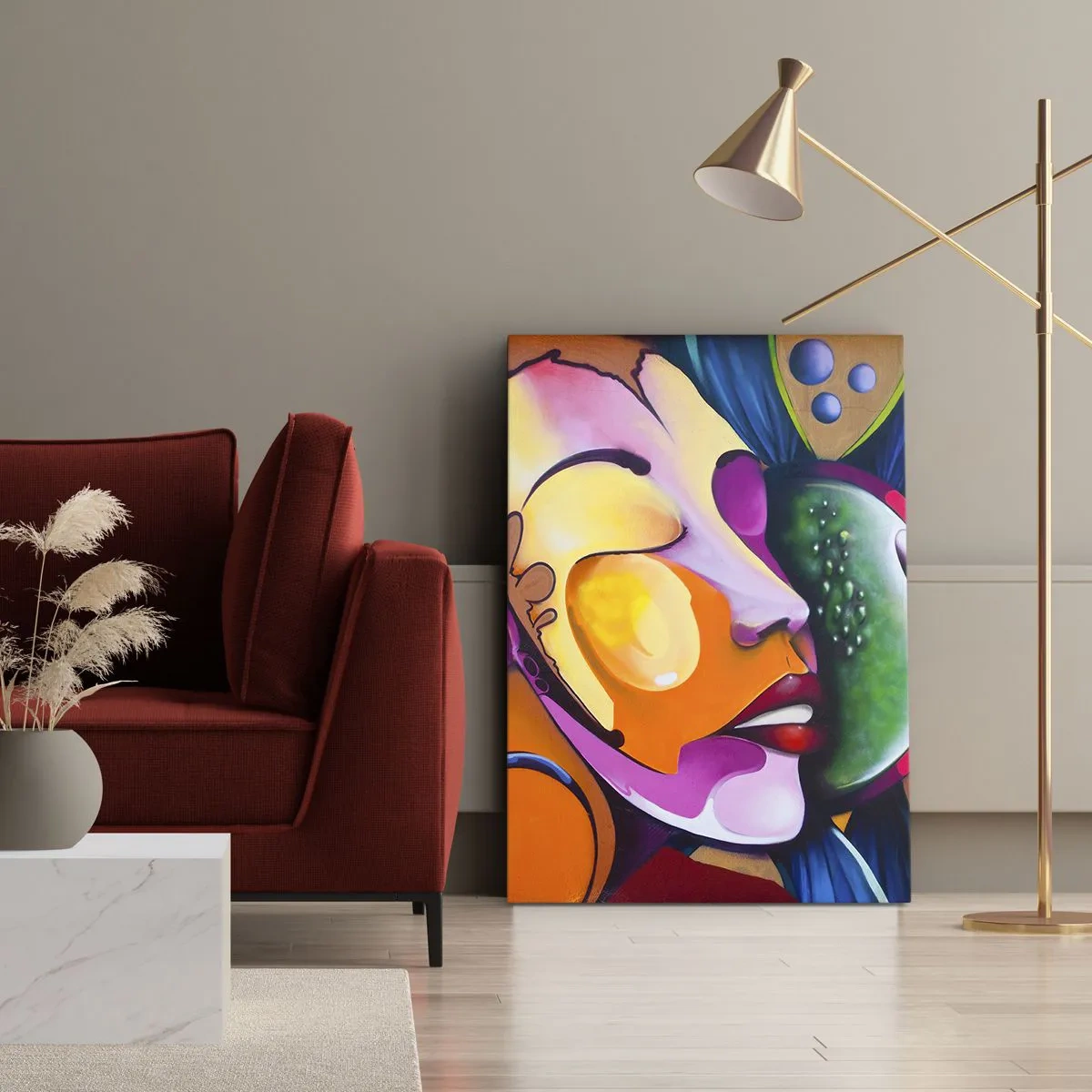 Cuadro sobre lienzo - Impresión de Imagen - Toque de color - 55x100 cm