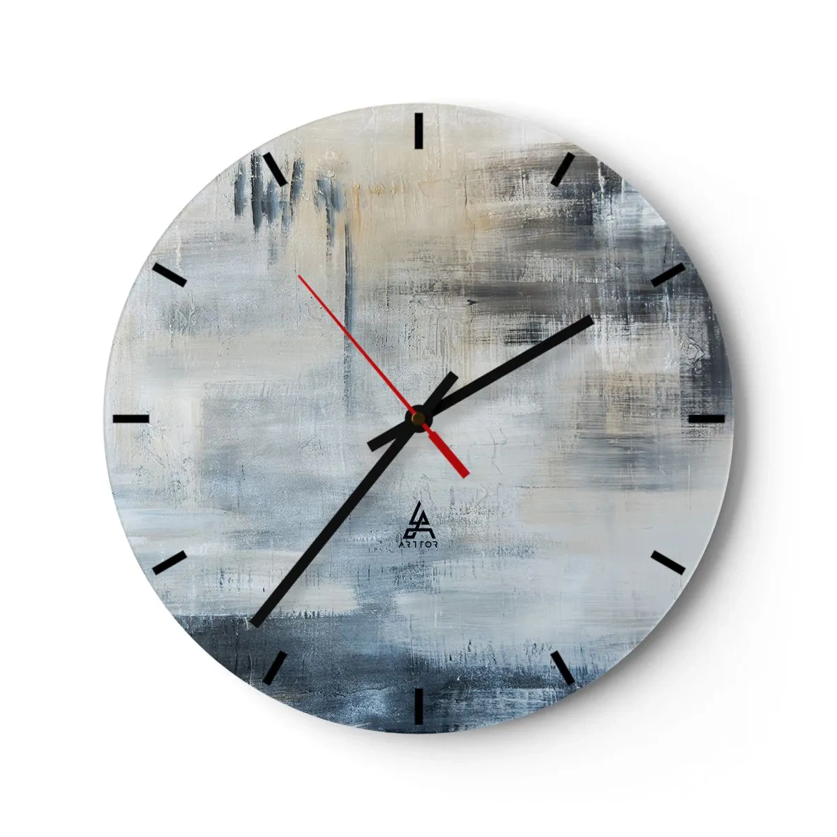 Reloj de pared - Reloj de vidrio - Detrás de un velo azul - 40x40 cm