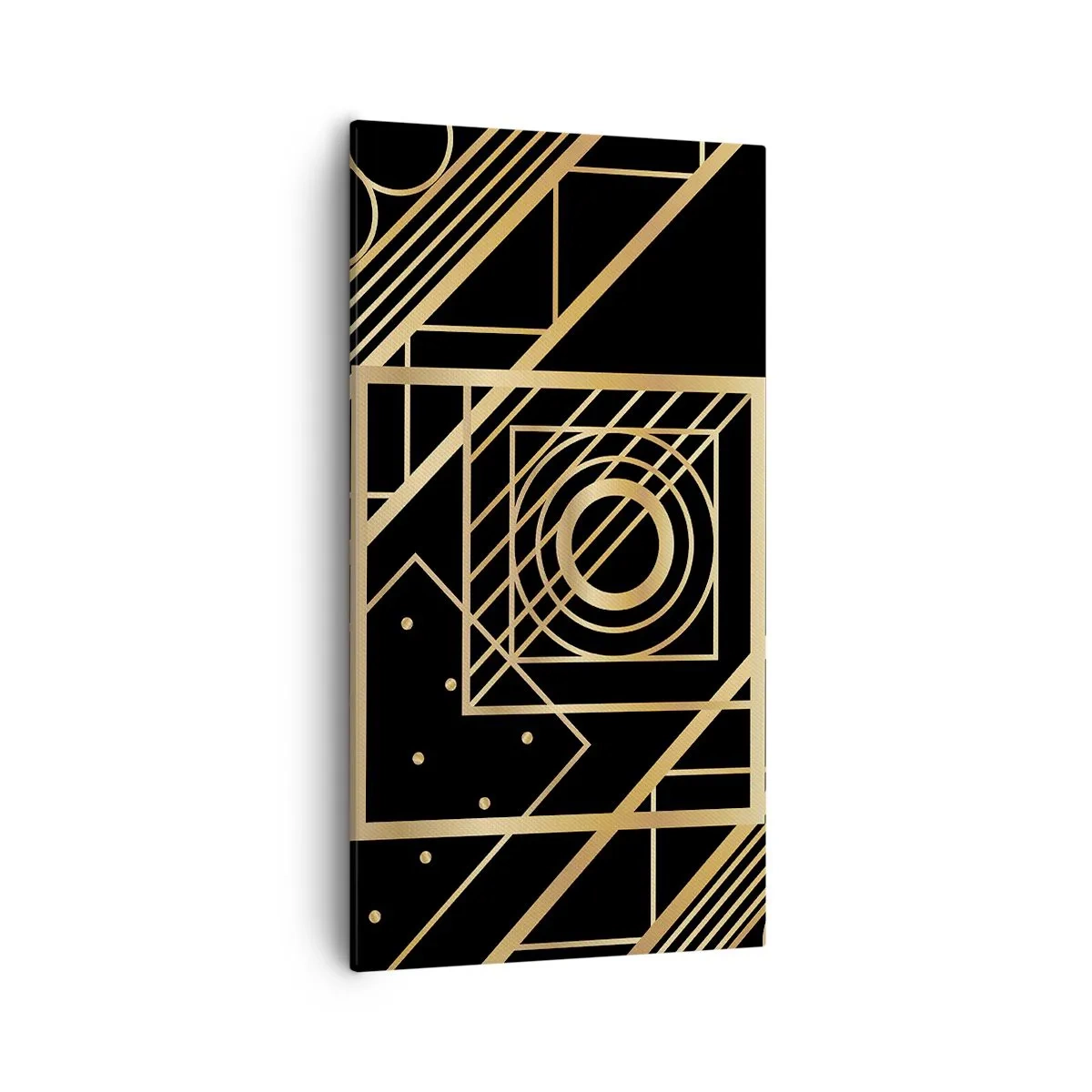 Cuadro sobre lienzo - Impresión de Imagen - Geometría dorada - 55x100 cm